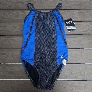 TYR  Viper Diamond Durafast ELITE Women 1 Piece Swimsuit Blue Size: 34 New